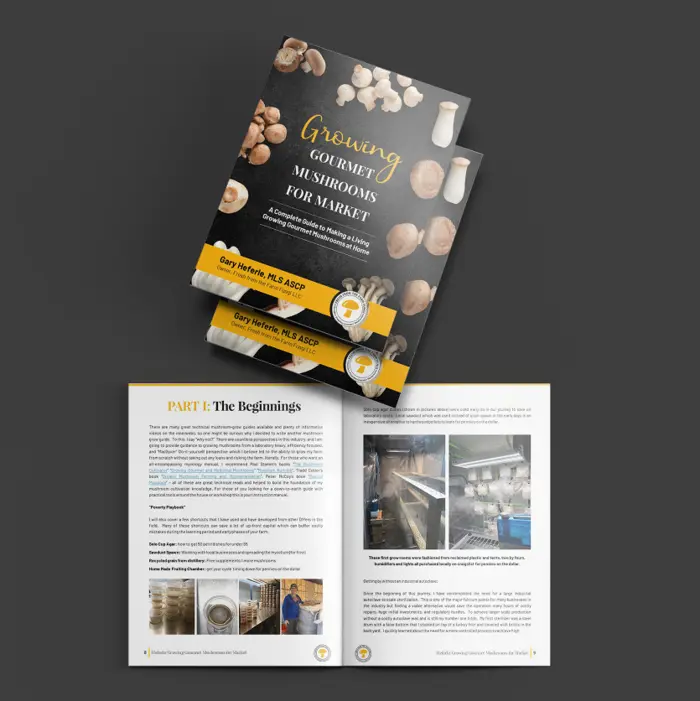 Cover and sample pages of Growing Gourmet Mushrooms for Market by Gary Heferle